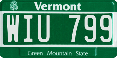 VT license plate WIU799