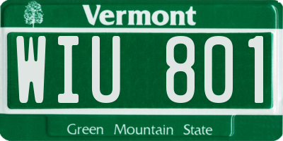VT license plate WIU801