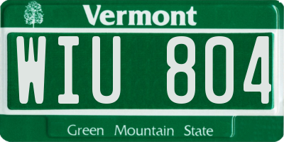 VT license plate WIU804