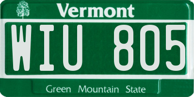 VT license plate WIU805