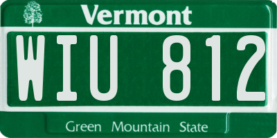 VT license plate WIU812