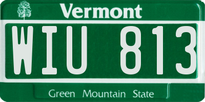 VT license plate WIU813