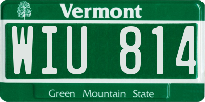 VT license plate WIU814