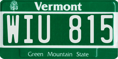 VT license plate WIU815