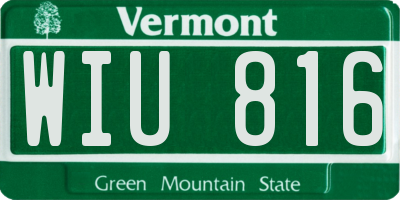VT license plate WIU816