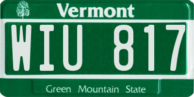 VT license plate WIU817