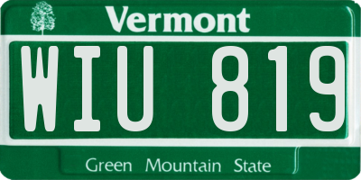 VT license plate WIU819