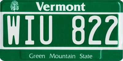 VT license plate WIU822