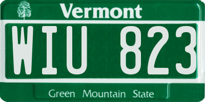 VT license plate WIU823