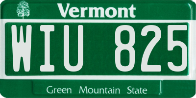 VT license plate WIU825