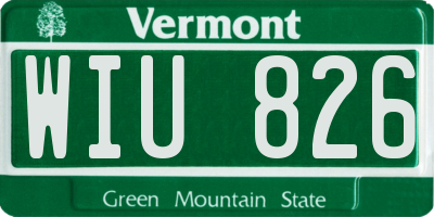 VT license plate WIU826