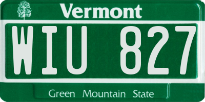 VT license plate WIU827