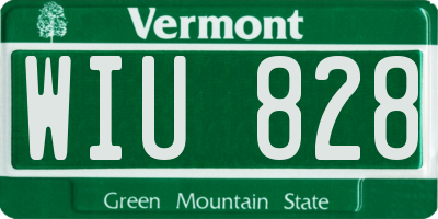 VT license plate WIU828