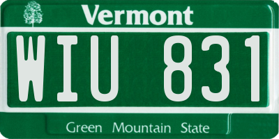 VT license plate WIU831