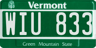 VT license plate WIU833
