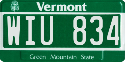 VT license plate WIU834