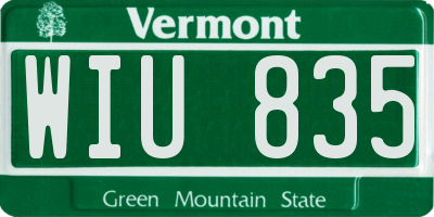 VT license plate WIU835