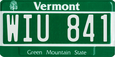 VT license plate WIU841