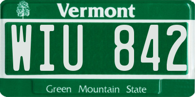 VT license plate WIU842