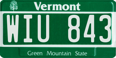 VT license plate WIU843