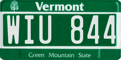 VT license plate WIU844