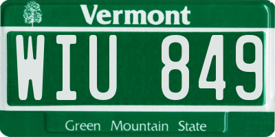 VT license plate WIU849
