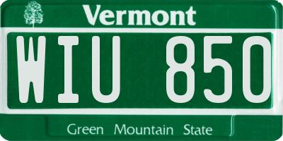 VT license plate WIU850