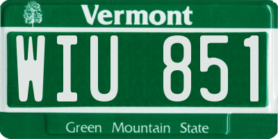 VT license plate WIU851