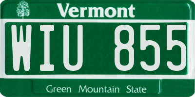 VT license plate WIU855