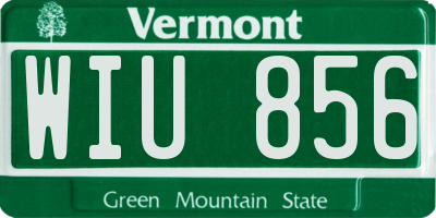 VT license plate WIU856