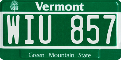 VT license plate WIU857