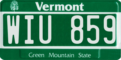 VT license plate WIU859