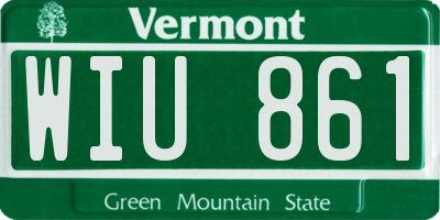 VT license plate WIU861