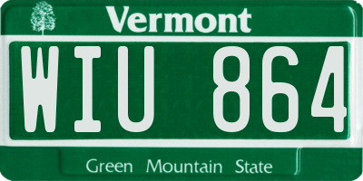 VT license plate WIU864