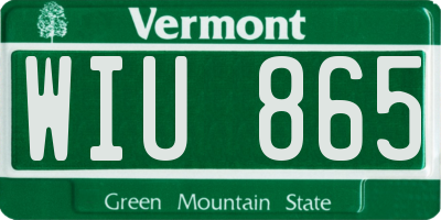 VT license plate WIU865