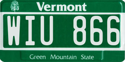 VT license plate WIU866