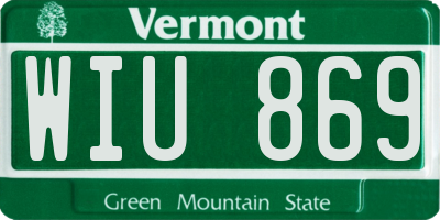 VT license plate WIU869