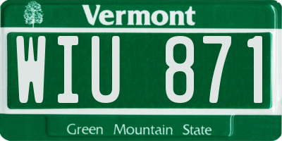 VT license plate WIU871