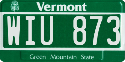VT license plate WIU873