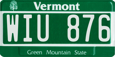 VT license plate WIU876