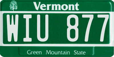 VT license plate WIU877