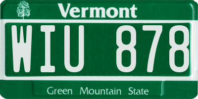 VT license plate WIU878