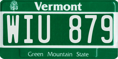 VT license plate WIU879