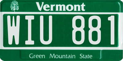 VT license plate WIU881
