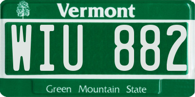 VT license plate WIU882