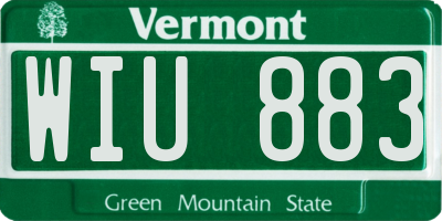 VT license plate WIU883