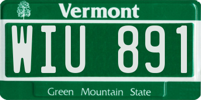 VT license plate WIU891