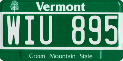 VT license plate WIU895