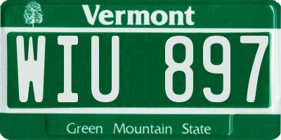 VT license plate WIU897
