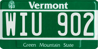 VT license plate WIU902